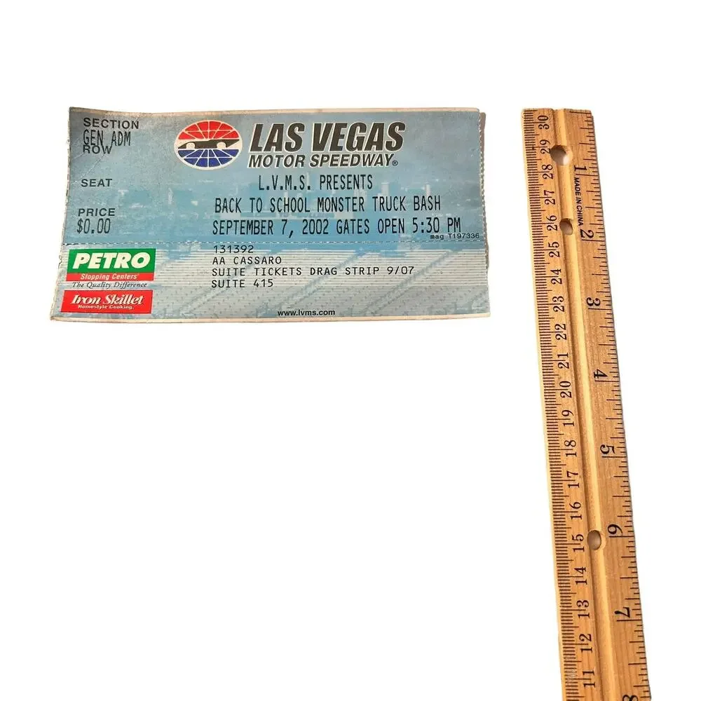 Vintage Las Vegas Motor Speedway Monster Truck Bash 09/07/02 Ticket Stub Rare